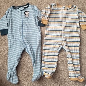 Pair of cotton onsie sleepers